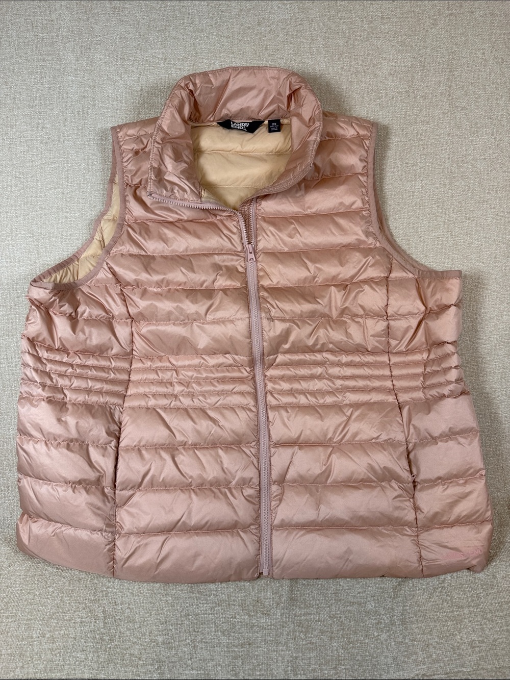 Lands' End Packable Quilted Vest in Blush